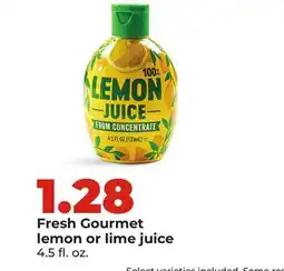 Hy-Vee Fresh Gourmet lemon or lime juice offer