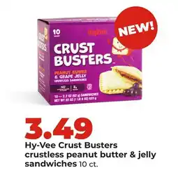 Hy-Vee Hy-Vee Crust Busters crustless peanut butter & jelly sandwiches offer