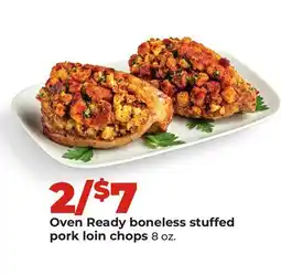 Hy-Vee Oven Ready boneless stuffed pork loin chops offer