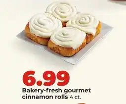 Hy-Vee Bakery-fresh gourmet cinnamon rolls offer