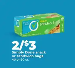 Hy-Vee Simply Done snack or sandwich bags offer