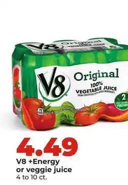 Hy-Vee V8 + Energy or veggie juice offer