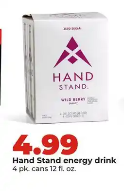 Hy-Vee Hand Stand energy drink offer