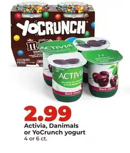 Hy-Vee Activia, Danimals or YoCrunch yogurt offer