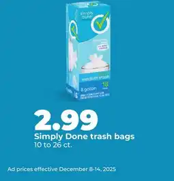 Hy-Vee Simply Done trash bags offer