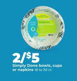 Hy-Vee Simply Done bowls, cups or napkins offer