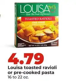 Hy-Vee Louisa toasted ravioli or pre-cooked pasta offer