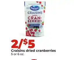 Hy-Vee OCEAN SPRAY Craisins dried cranberries offer