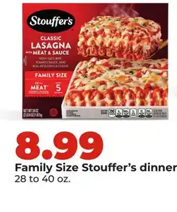 Hy-Vee Family Size Stouffer's dinner offer