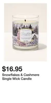 Bath & Body Works Snowflakes & Cashmere Single Wick Candle offer