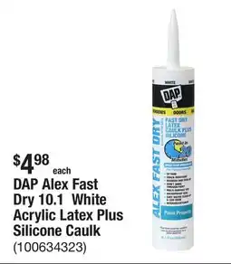 The Home Depot DAP Alex Fast Dry 10.1 White Acrylic Latex Plus Silicone Caulk offer