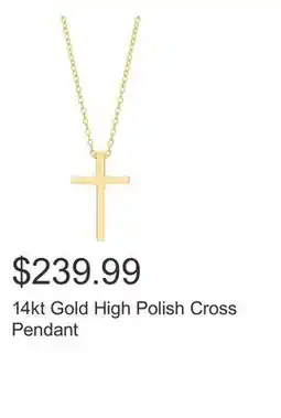 Costco 14kt Gold High Polish Cross Pendant offer