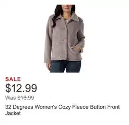 Costco 32 Degrees Women's Cozy Fleece Button Front Jacket offer