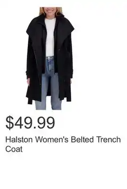 Costco Halston Women's Belted Trench Coat offer
