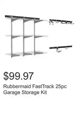 Costco Rubbermaid FastTrack 25pc Garage Storage Kit offer