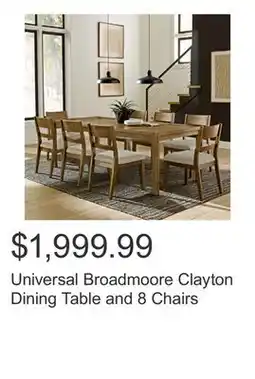 Costco Universal Broadmoore Clayton Dining Table and 8 Chairs offer