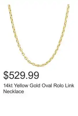 Costco 14kt Yellow Gold Oval Rolo Link Necklace offer