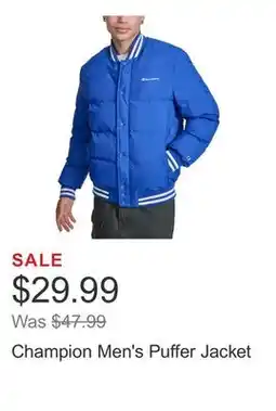 Costco Champion Men's Puffer Jacket offer