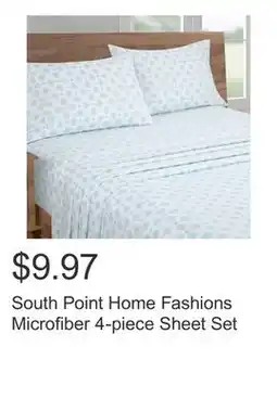 Costco South Point Home Fashions Microfiber 4-piece Sheet Set offer