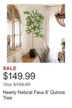 Costco Nearly Natural Faux 8' Quince Tree offer