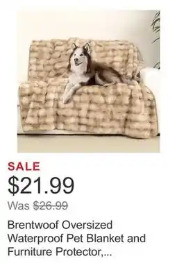 Costco Brentwoof Oversized Waterproof Pet Blanket and Furniture Protector, Bubble Fur offer
