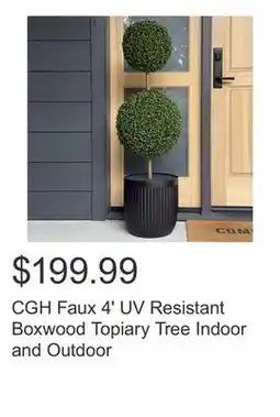 Costco CGH Faux 4' UV Resistant Boxwood Topiary Tree Indoor and Outdoor offer