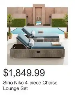 Costco Sirio Niko 4-piece Chaise Lounge Set offer