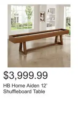 Costco HB Home Aiden 12' Shuffleboard Table offer