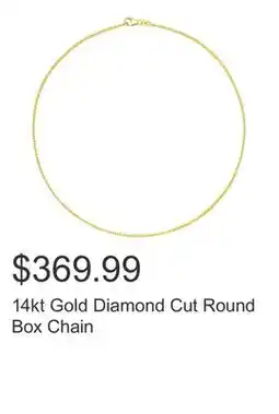 Costco 14kt Gold Diamond Cut Round Box Chain offer