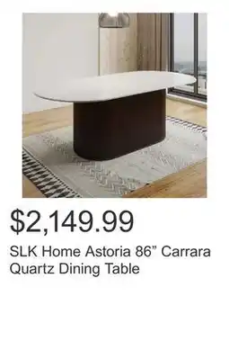 Costco SLK Home Astoria 86 Carrara Quartz Dining Table offer