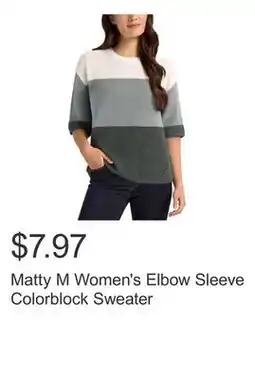 Costco Matty M Women's Elbow Sleeve Colorblock Sweater offer