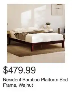 Costco Resident Bamboo Platform Bed Frame, Walnut offer