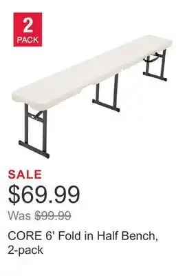 Costco CORE 6' Fold in Half Bench, 2-pack offer