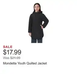 Costco Mondetta Youth Quilted Jacket offer
