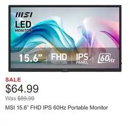 Costco MSI 15.6 FHD IPS 60Hz Portable Monitor offer