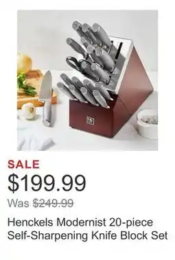 Costco Henckels Modernist 20-piece Self-Sharpening Knife Block Set offer