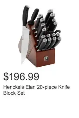 Costco Henckels Elan 20-piece Knife Block Set offer