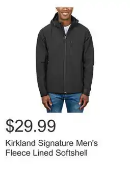 Costco Kirkland Signature Men's Fleece Lined Softshell offer