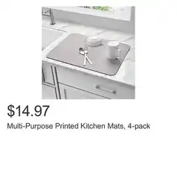 Costco Multi-Purpose Printed Kitchen Mats, 4-pack offer