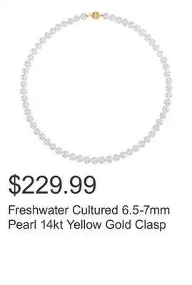 Costco Freshwater Cultured 6.5-7mm Pearl 14kt Yellow Gold Clasp offer