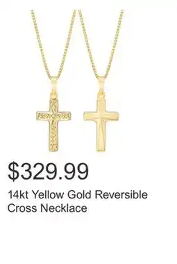 Costco 14kt Yellow Gold Reversible Cross Necklace offer