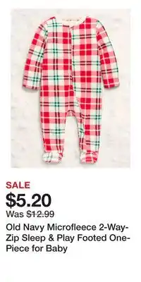 Old Navy Old Navy Microfleece 2-Way-Zip Sleep & Play Footed One-Piece for Baby offer