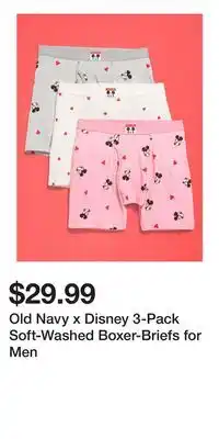 Old Navy Old Navy x Disney 3-Pack Soft-Washed Boxer-Briefs for Men offer
