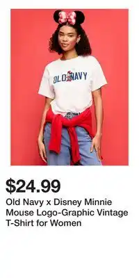 Old Navy Old Navy x Disney Minnie Mouse Logo-Graphic Vintage T-Shirt for Women offer