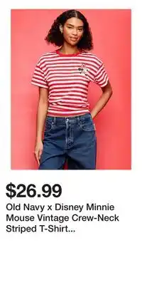 Old Navy Old Navy x Disney Minnie Mouse Vintage Crew-Neck Striped T-Shirt for Women offer