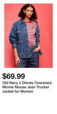 Old Navy Old Navy x Disney Oversized Minnie Mouse Jean Trucker Jacket for Women offer