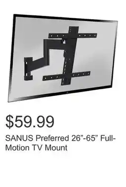 Costco SANUS Preferred 26-65 Full-Motion TV Mount offer