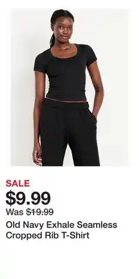 Old Navy Old Navy Exhale Seamless Cropped Rib T-Shirt offer