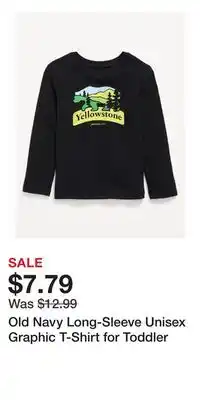 Old Navy Old Navy Long-Sleeve Unisex Graphic T-Shirt for Toddler offer