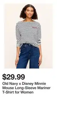 Old Navy Old Navy x Disney Minnie Mouse Long-Sleeve Mariner T-Shirt for Women offer